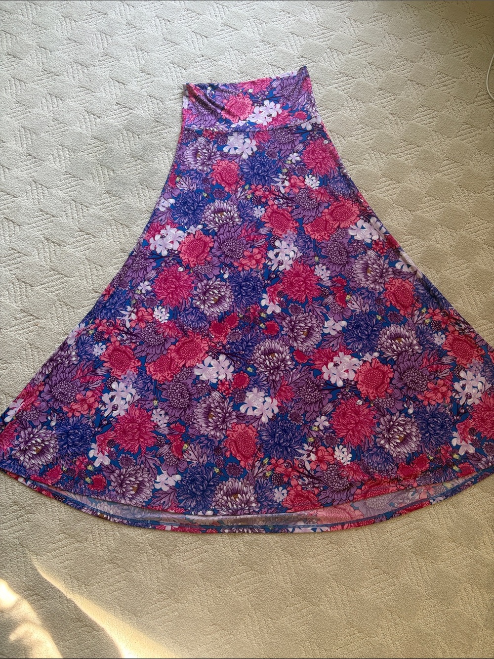 LulaRoe Flared Floral Maxi Skirt in Pink & Purple